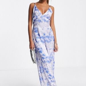 Topshop Satiny Tie Dye Jumpsuit